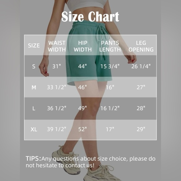 NWT Women’s Shorts Green Athletic Shorts for Running Lounge Shorts Size Large - Picture 6 of 6